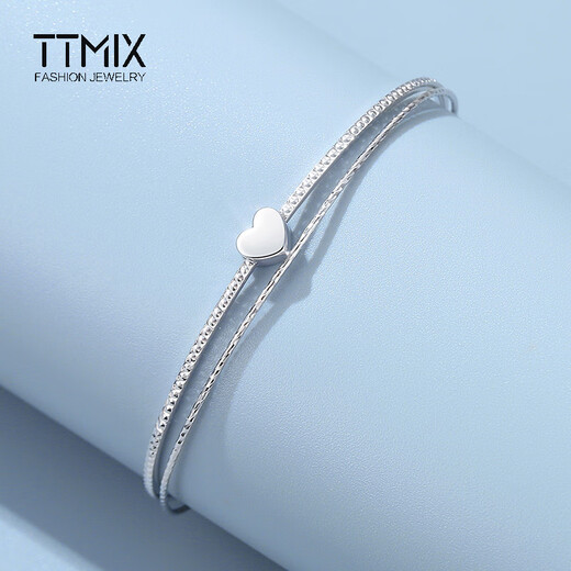 TTMIX fashionable platinum bracelet for women pt950 love platinum bracelet chain heart shape for girlfriend 7.3-7.5g 56mm