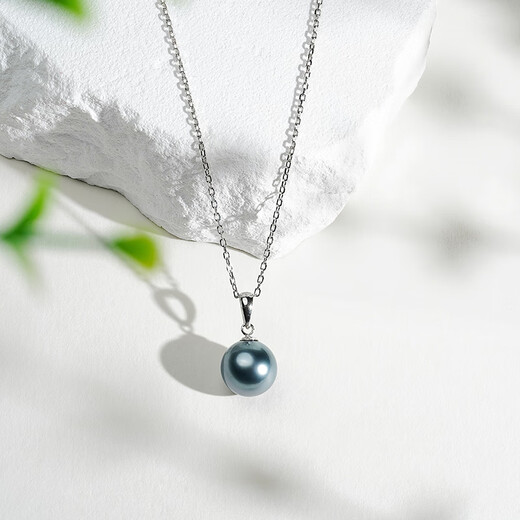 Tahitian classic 18K gold black pearl pendant 10-11mm high light seawater pearl necklace high jewelry