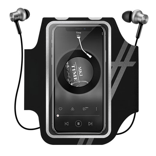 Miyi running mobile phone arm bag outdoor arm bag men and women universal arm strap sports arm cover waterproof touch screen wrist bag (standard style) obsidian black large size