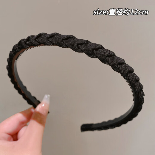 BARY REEF simple hair pressure headband women's face wash special hairband women's non-slip broken hair hairpin 2024 new headwear black braided hairband