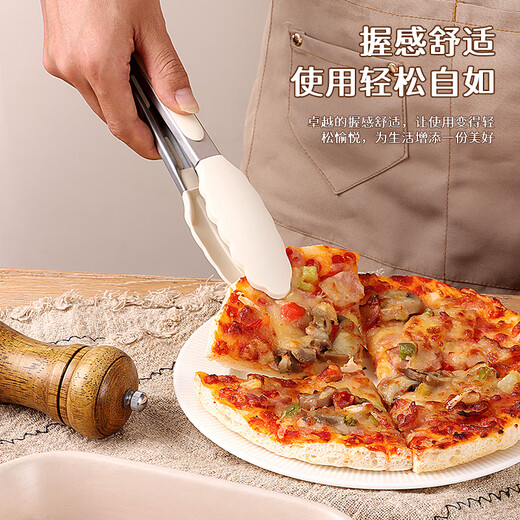 Baijie stainless steel silicone food clip steak clip barbecue clip kitchen fried steak clip barbecue clip