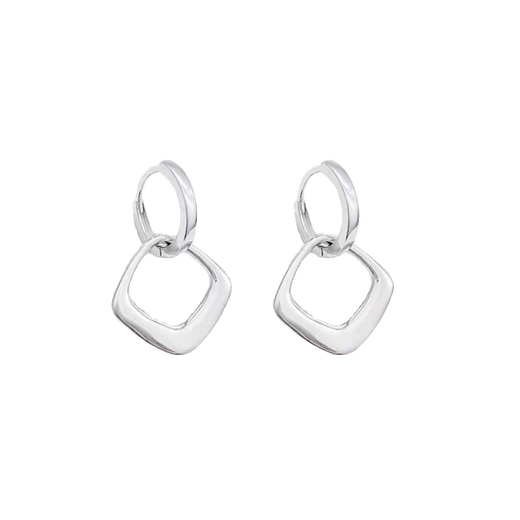 DL 1998 Fat Donglai same style platinum pt950 earrings for women 2024 new platinum temperament internet celebrity earrings fashion ears platinum geometric square earrings