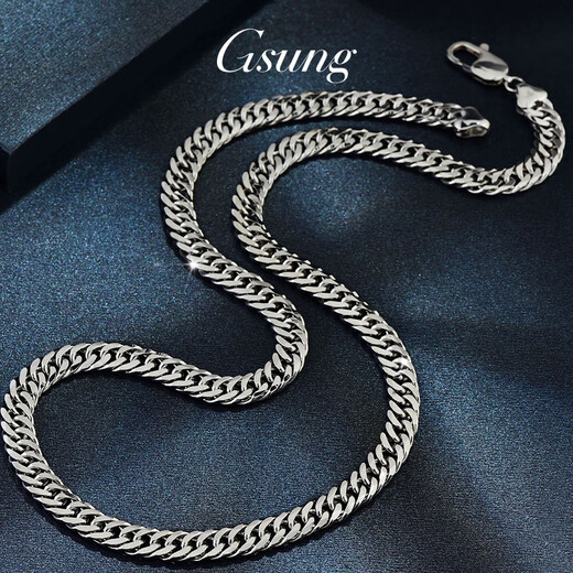 GsunG platinum necklace men's PT950 new Xiping chain atmospheric platinum horsewhip chain wide tank chain men's necklace priced by gram contact before bidding