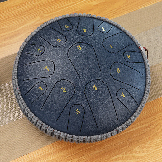 Yasisid Ethereal Drum 15 Tone 14 Inch Adult Professional Beginner Steel Tongue Drummer Drum Drum Gift Percussion Instrument Navy Blue