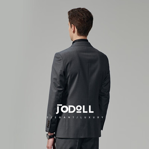 JODOLL乔顿【进口澳洲羊毛】商务休闲四季款西服外套男职业上班正装西装 中灰色 50 A