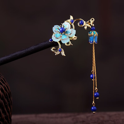 Yanyu Jiangnan ancient style step-waving hairpin for women in ancient costume, New Year's temperament, small and fresh hair accessories, coiled hair, hair accessories, hairpin length 18 cm, 1 piece