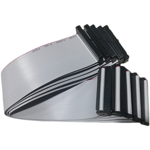 FC gray cable 6/10/14/16/20/40-64P flat double-head IDC2.54 LED screen connection cable download cable 50P (2*25P) 1 meter_1 meter