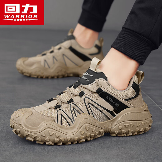 Chaussures de papa guerrière hommes polyvalents chaussures pour hommes décontractées sport chaussures de course hommes 3891 Couleur de sable / noir 44