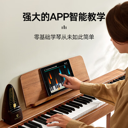 特伦斯（Terence）P37电钢琴88键重锤现代轻奢便携钢琴成人儿童电子钢琴 P37原木纹【重锤键盘】 官方标配+原装琴架+礼包