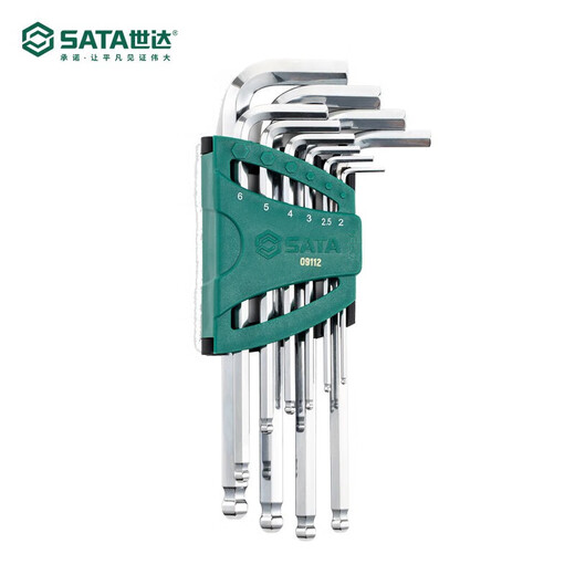 SATA Extended Metric Allen Wrench Hexagonal L-shaped Set 10pcs 09112