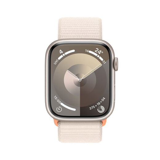 【95成新】Apple/苹果 Watch Series 9 智能手表GPS款45毫米星光色铝金属表壳 星光色回环式运动表带 MR983CH/A