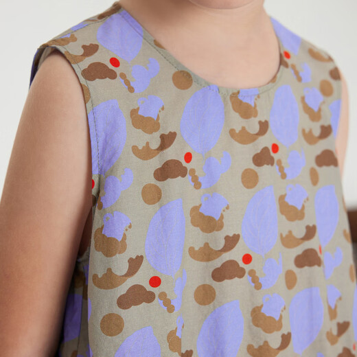 Jnby por Jnby Jiangnan Cloth Ropa para niños Vestido sin mangas verano Lindo patrón de falda de longitud media