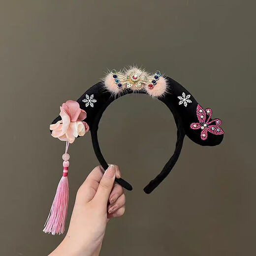 Muyu Palace Princess Hairband Cute Hanfu Tang Suit Princess Hair Accessory Empress Flag Head Baby Headband Children's Hairpin Headband Princess Headband One Pack