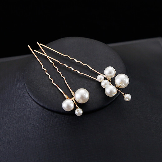 Qianbaolai Bridal Headdress Handmade Diy Headdress European and American Wedding Dress Set Imitation Pearl Hair Comb Wedding Wedding Accessories 2# Hair Accessories Set + Ear Pin