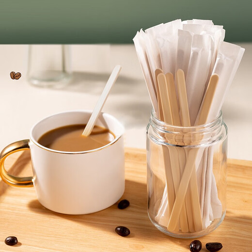 Mengting disposable coffee stirrer 14cm wooden coffee stirrer 500 pieces in box 7572