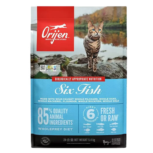 Orijen Canada desires six kinds of fish cat food imported grain-free natural adult milk cake full-term food for young cats 1/1.8/5.4kg six kinds of fish 5.4kg (25.4) 0g