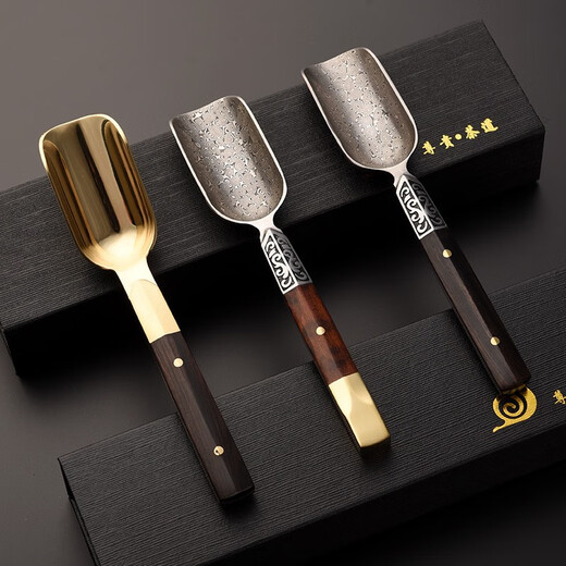 Tea spoon from simple solid wood tea spoon tea spoon single tea art accessories stainless steel kung fu tea set tea can tea spoon ebony stainless steel tea spoon