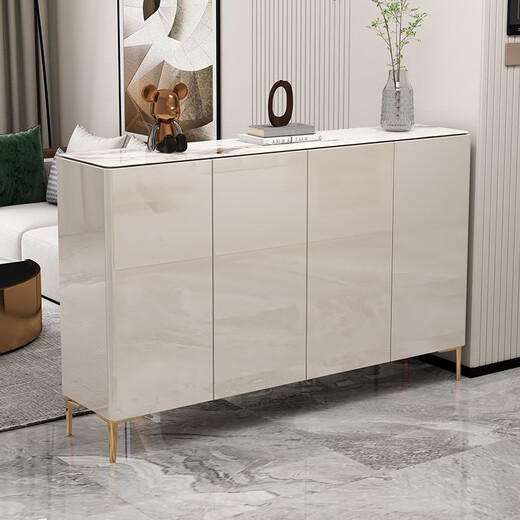 Cherry Craft Light Luxury Schuhschrank Haushaltstür Steinsplatte Aufbewahrungsschrank Eingang Foyer Eingangsschrank Wohnzimmer Trennschrank integriert D684 Grüne Länge 140 Breite 34 Höhe 100 Glas Arbeitsplatte