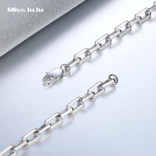 Miss JuJu platinum necklace men's pt950 white gold thick square cross chain domineering men's neck chain deposit customization Specifications contact customer service