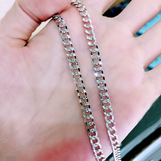 Heye Jewelry Pt950 men's platinum necklace car flower side tank chain real gold men's platinum men's fashion platinum 24.23 grams 58cm about 4.5mm thick