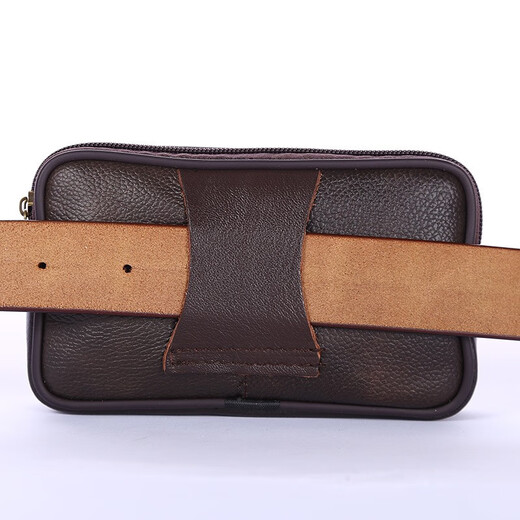 Dixing (DIXING) new 7-inch waist bag men's mobile phone bag cowhide belt elderly coin purse mobile phone bag hanging waist bag construction site work cowhide 7-inch double layer