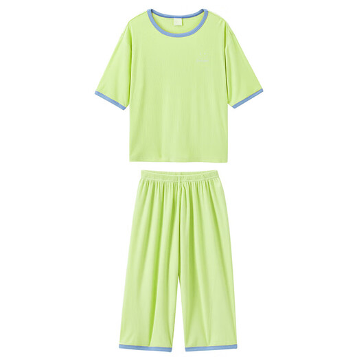
Zuoxi children's pajamas boys summer clothing 2025 new summer boys home clothing set air conditioning suit green 160