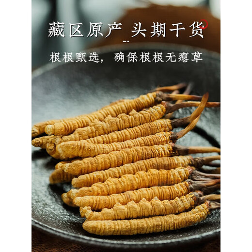 伊梵麦【春节礼盒】冬虫夏草 正宗新货虫草头期虫草新鲜干虫草中药材 买40根送10根(共发50根)