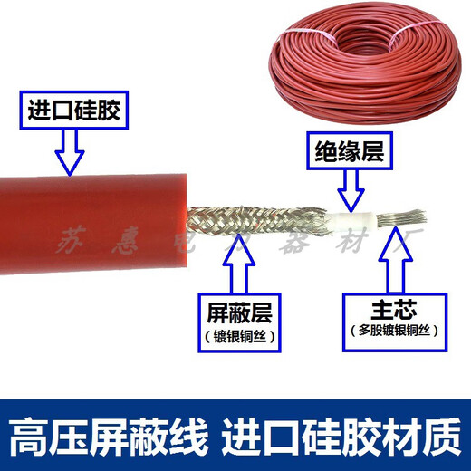 Tianzhi GYX-10/30KV100KV high voltage test silicone wire cable DC AC AC50KV high voltage line screen 100KV 2..5 square 18mm without shielding