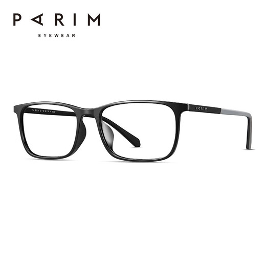 派丽蒙（PARIM） 小框近视眼镜男新品商务简约超轻眼镜架复古方框眼镜框男PR82411 B1-亮黑- 黑/灰