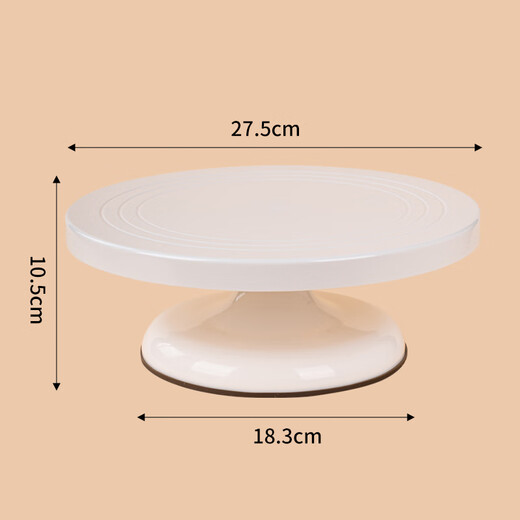 CLCEY aluminum alloy decorating turntable birthday turntable household commercial baking tools rotating plastering tray 10 inches double-axis turntable white