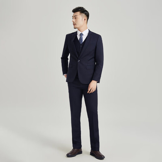 Haipai Haoyu suit suit men's slim business formal attire professional work wear one-button suit suit navy one-button XL 180/100A