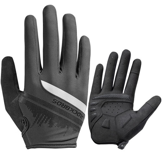 ROCKBROS Cycling Gloves Full Finger Half Finger Cycling Road Bike Gloves Long Finger Men and Women Spring, Summer and Autumn Touch Screen Long Finger Touch Screen SBR Palm Pad Shock Absorbing Anti-Slip XL