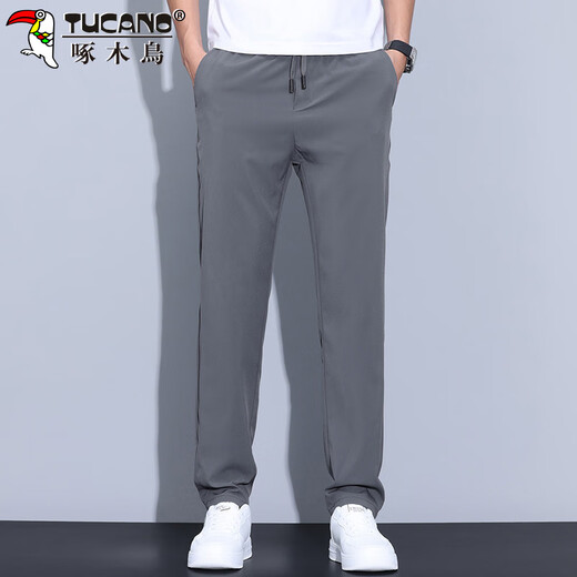 啄木鸟（TUCANO）休闲裤男春夏季薄款裤子男士运动裤潮流弹力透气男裤 灰色 XL