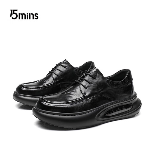 15 minutes first layer cowhide men's comfortable business shoes thick sole increased soft sole soft surface British casual shoes men's shoes E1886