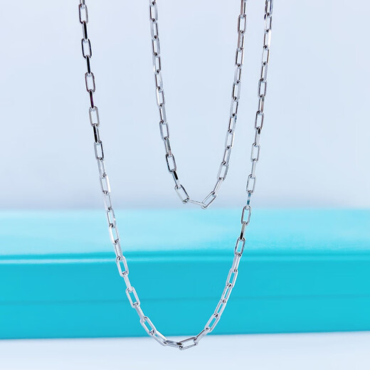 Heye Jewelry Long Cross Chain Hollowed Out to Look Big Platinum pt950 Necklace Women's Couple's Platinum 4.36g Square Buckle 40 Adjustments 38cm Approximately 1.4mm