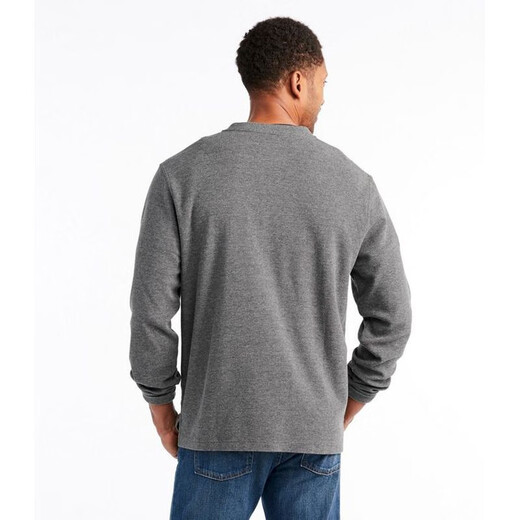 L.L.Bean men's T-shirt pure cotton Henry collar casual sports fashion versatile pullover bottoming shirt soft TA502224 Barley Heather S suitable for bust 97-105CM