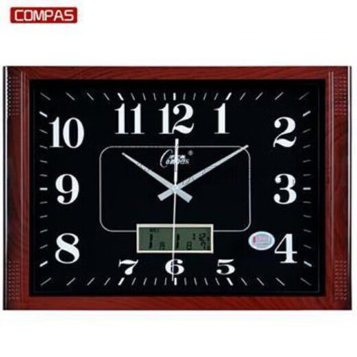 Combasi Combasi Watch Seiden Wohnzimmer Wanduhr Schlafzimmer Büro sauberer Klang einfache Kalenderuhr Große Quarzuhr Luminöse Holzkorn weiße Scheibe 6626b 50,5 cm 20 Zoll (Durchmesser)