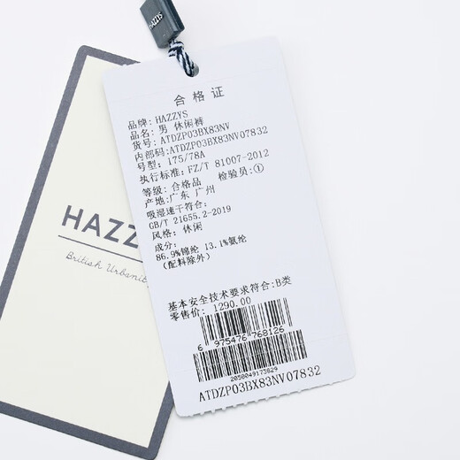 哈吉斯（HAZZYS）男装 夏款男裤子束脚长裤户外休闲裤男ATDZP03BX83 藏青色NV 30 170/74A 30