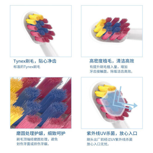 皓卫适配HUAWEI华为智选力博得儿童电动牙刷头YOYO萌趣LBT-153015A/153008替换刷头 6支 多彩清洁款刷头