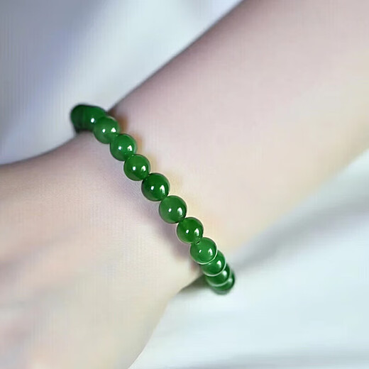 Cardamom Time Collection Grade 6mm Hetian Jade Jasper Bracelet High Water Head No Black Jade Bracelet Birthday Gift for Men and Women
