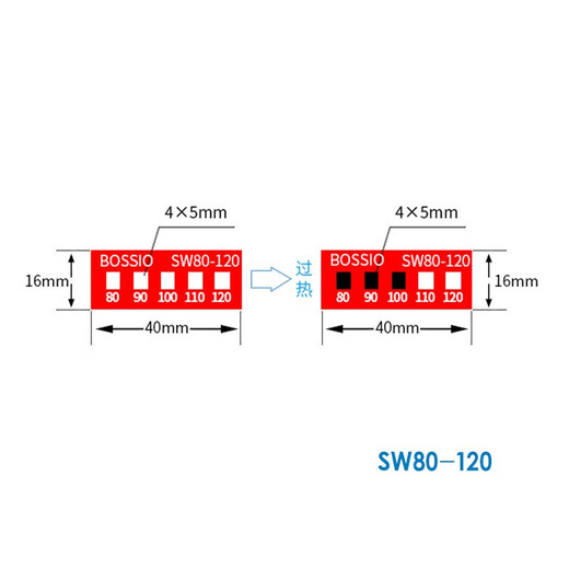 XMSJSW-80不可逆测温纸变色示温贴片温度贴纸热敏试纸感温标签 SW60-8 SW-12035片/张