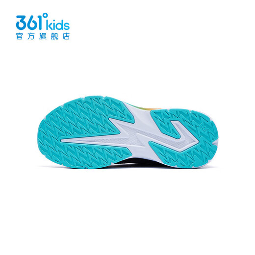 361 Yuscreen Technology 3.0 Children's Running Shoes 2025 Four Seasons New Water-Repellent Sports Shoes for Boys and Girls Rainscreen Third Generation Dark Stone Blue/Time Green 37
