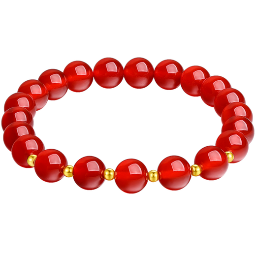 Saturday Fortune Agate Bracelet Good Luck Ball Beads 18K Gold Bracelet Birthday Gift C1910525 About 18cm