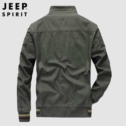 JEEP SPIRIT Jeep Jacket Men's Jacket Men's Autumn and Winter Stand Collar Washed Reversible Casual Men's Top Dark Blue 2XL