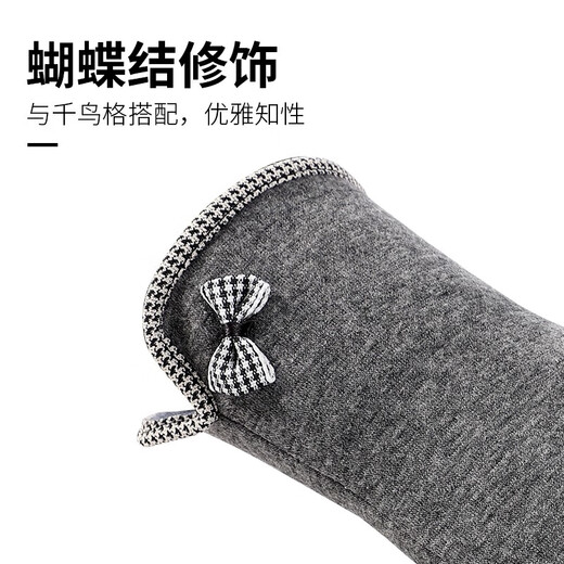 南极人手套冬季女保暖骑行开车加绒防风防寒触屏女士手套NW-263 灰色
