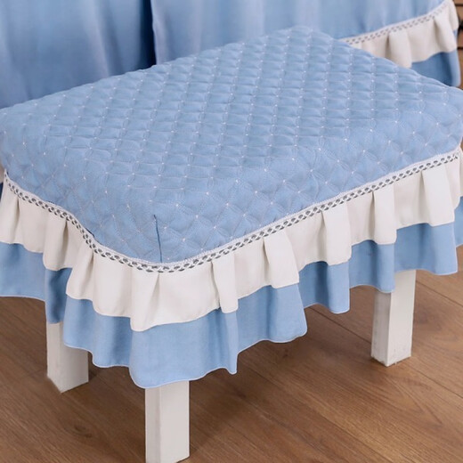 Fabric square makeup stool cover, dressing table stool cover, bar chair cover, home piano stool cover, shoe stool cover, watery tenderness yellow 38*78