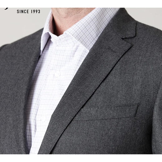 Jijia Pure Laine brisée Single Single Men Business Casual Blazer Fashion Single Suit Top Top Wool Gris 175 / 96A