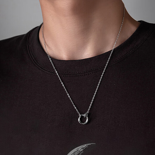 Qlady Mobius silver necklace men's trendy high-end silver jewelry boys pendant Valentine's Day birthday gift for boyfriend