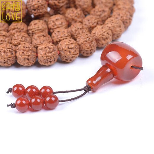 Nawu red agate three-way Tibetan Buddha head accessories Vajra star and moon Bodhi bracelets Buddha beads rosary loose beads accessories diy red agate Buddha head 14mm