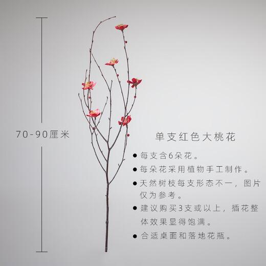 Aesthetic Hacker Handmade Birch Trunks Mountain Twisted Magnolia Branches Bouquet Living Room Decoration Dried Flowers Real Flowers Flower Arrangement Home Interior Large Peach Blossom Red